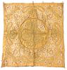 * An Ottoman Gilt Thread Embroidered Panel 38 x 36 inches.