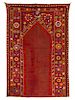 * A Suzani Embroidered Cotton Prayer Mat 55 x 36 inches.