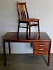 Midcentury Rosewood Desk and Chair Lot.