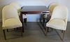 Midcentury Style Game Table & 4 Upholstered Chairs