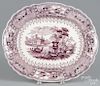 Purple Staffordshire ''Canova'' platter, 19th c., marked by Mayer, view number six, 14 3/4'' l.