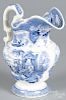 Blue Staffordshire ''Palestine'' pitcher, 19th c., view number two, 10'' h.