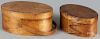 Two Shaker bentwood boxes, 19th c., 2 1/2'' h., 6'' w. and 3'' h., 7'' w.