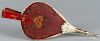 Painted bellows, 19th c., retaining its original floral decoration on a red ground, 19 3/4'' l.