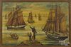 Oil on board harbor scene, 20th c., signed A. Vincent, 18'' x 28''.