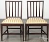 Pair of Hepplewhite mahogany dining chairs, ca. 1800.
