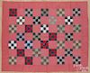 Pennsylvania pieced block pattern quilt, ca. 1900, 77'' x 61''.