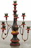 Contemporary turned and painted chandelier, 23 1/2'' h.