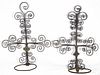 Pair of wrought iron sconces, early 20th c., 17'' h., together with a pair of votive holders