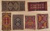 Six assorted Oriental mats and bag faces, early 20th c.