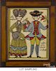 Five contemporary prints of folk art paintings, largest - 9 1/2'' x 7 1/2''