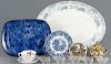 Miscellaneous porcelain, 19th/20th c., to include a spongeware platter, a contemporary sugar bowl
