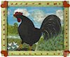 Barbara Strawser (American 20th/21st c.), watercolor and gouache of a rooster, signed lower right
