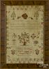 Silk on linen sampler, dated 1819, wrought by Grace Bradley, 14 3/4'' x 9 1/2''.