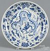 Chinese blue and white porcelain dragon charger, 20th c., 13 1/2'' dia.