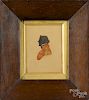 Watercolor silhouette of a military officer, signed S. Bark 1794, 4'' x 3''.