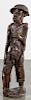African carved figure of a fishmonger, 32'' h.
