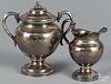 Baltimore silver sugar and creamer, early/mid 19th c., bearing the touch of Kirk & Smith, 8 1/4'' h.