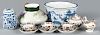 Miscellaneous porcelain, to include Mason's miniature tea service, a Mottahedeh planter, etc.