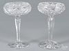 Two brilliant cut glass footed bowls, 9 1/4'' h.