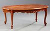 French Louis XV Style Carved Beech Cane Top Coffee
