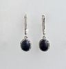 Pair of 14K White Gold Pierced Earrings, each with