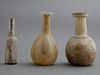 Group of Three Glass Bottles, two Roman glass, 1st
