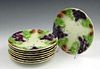 Set of Eight Majolica Fruit Plates, 19th c., with