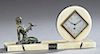 French Art Deco Onyx and Marble Mantel Clock, c. 1