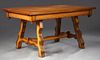 Spanish Style Carved Oak Draw Leaf Dining Table, 2