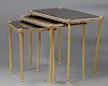 French Nest of Three Brass Regency Style Tables, 2