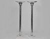 PAIR OF POLISHED CHROME TORCHIERS