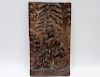 CARVED WOOD BAS RELIEF