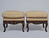PAIR OF PROVINCIAL STYLE CARVED WOOD BENCHES