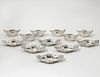 TWO SETS OF SIX STERLING SILVER NUT DISHES