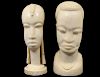 AFRICAN TRIBAL IVORY HEAD OF A MAN AND WOMAN