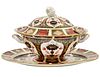 ROYAL CROWN DERBY PORCELAIN TUREEN, COVER AND TRAY