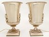 PAIR OF SILVER PLATED WINE COOLERS/LAMPS