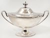 GEORGIAN STYLE SILVER PLATED TUREEN AND COVER