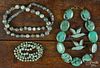 Three turquoise beaded necklaces, to include one with large stones, 19'' l.
