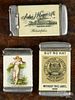 Three celluloid advertising match vesta safes, ca. 1900, to include Las Dos Naciones Cigar Co.