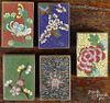 Five Chinese cloisonné match box holders, ca. 1900, 2 1/4'' l.