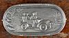 Embossed nickel-plated match vesta safe, ca. 1900, with touring car, the verso with advertising