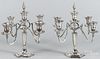Pair of silver-plated candelabra, 14 3/4'' h.
