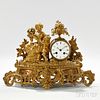 Gilt-brass Figural Mantel Clock