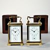 Two Time and Alarm Carriage Clocks