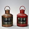 Large Copper Port and Starboard Ship's Lanterns