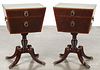 Pair of Schmieg and Kotzian Federal style mahogany end tables, 28'' h., 19'' w.