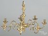 Dutch style brass seven-arm chandelier, 18 1/2'' h., 28'' w.