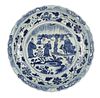 Chinese Export Porcelain Charger w/ Figural Scene